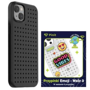 Etui Pinit Dynamic + Emoji Pin iPhone 14 Plus 6.7" fekete minta 3 tok