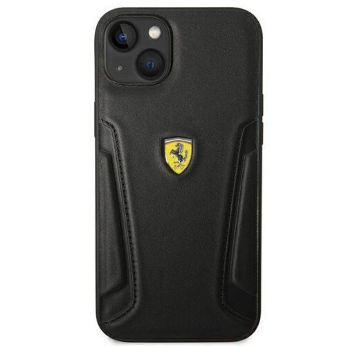Ferrari FEHCP14MRBUK iPhone 14 Plus 6.7" fekete keménytok bőr bélyegzős oldalai - Image 2