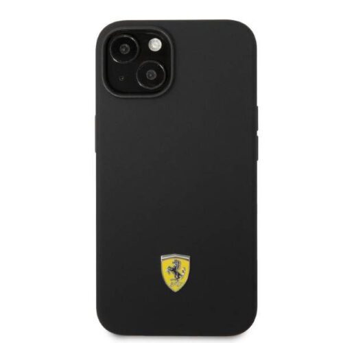 Ferrari FEHMSIP14MBK iPhone 14 Plus 6.7" fekete keménytok szilikon fém logó Magsafe - Image 2