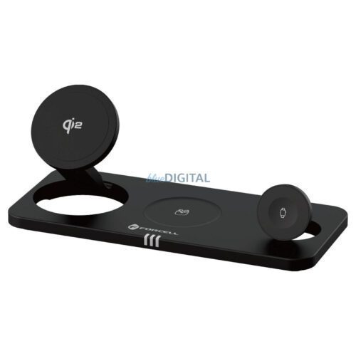 Forcell F-004 F-Energy MagNetix 3-az-1-ben vezeték nélküli töltőállomás 20.5W Qi2 - fekete