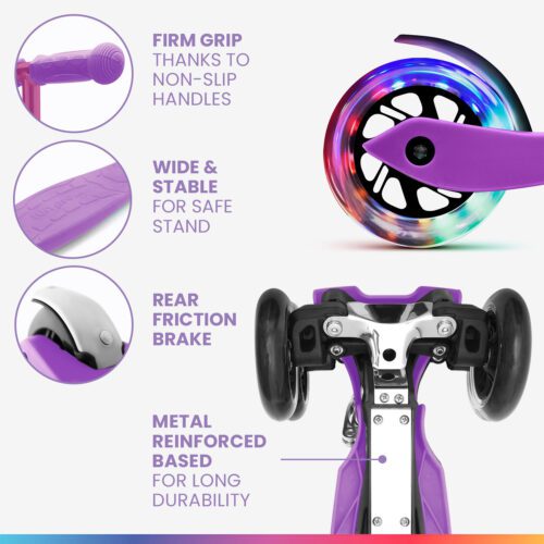 Fun pro ONE Deluxe gyermek roller 3-6 éves korig LED kerekek összecsukható 50 kg-ig állítható magasságú - Image 4
