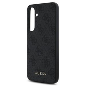 GUESS 4G METAL GOLD LOGO műanyag telefonvédő (textil hátlap) SÖTÉTSZÜRKE Samsung Galaxy S24 FE (SM-S721)