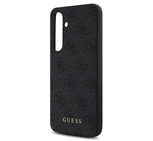 GUESS 4G METAL GOLD LOGO műanyag telefonvédő (textil hátlap) SÖTÉTSZÜRKE Samsung Galaxy S24 FE (SM-S721)