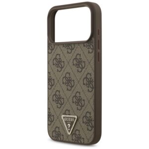 GUESS LEATHER 4G TRIANGLE STRASS MAGSAFE szilikon telefonvédő (bőr hatású hátlap