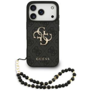 Guess 4G Strap 4G klasszikus logós tok iPhone 17 Pro-hoz fekete