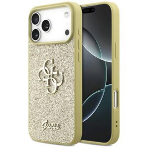 Guess Fixed Glitter Big 4G tok iPhone 17 Pro Max készülékhez arany színben