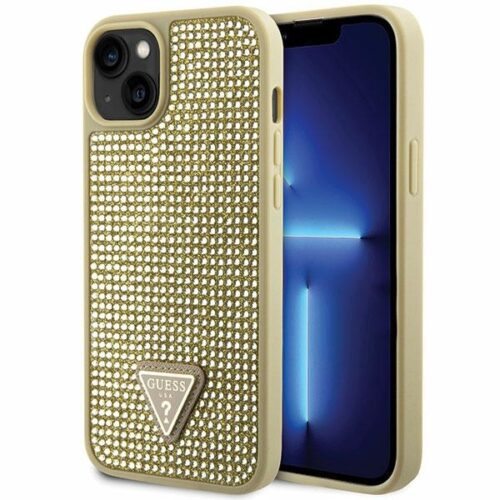 Guess GUHCP14MHDGTPD iPhone 14 Plus 6.7" arany keménytok strasszos háromszög