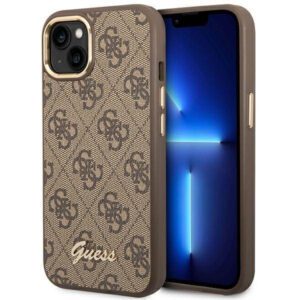 Guess GUHCP14MHG4SHW iPhone 14 Plus 6.7" barna keménytok 4G Vintage arany logó