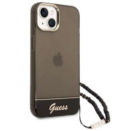 Guess GUHCP14MHGCOHK iPhone 14 Plus 6.7" fekete keménytok áttetsző gyöngyház szíjjal - Image 2