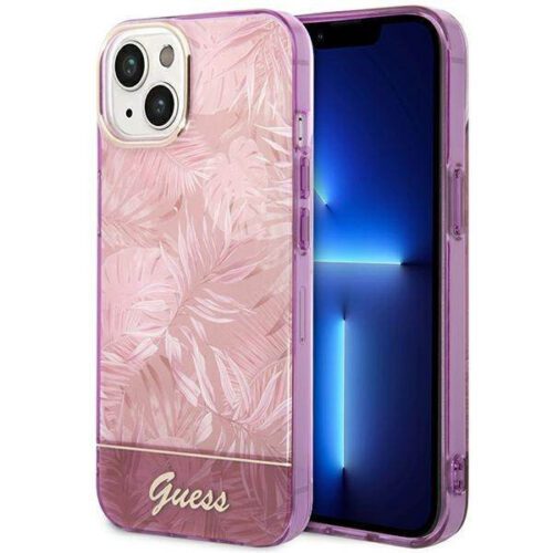 Guess GUHCP14MHGGJGHP iPhone 14 Plus 6.7" rózsaszín keménytok Jungle kollekció