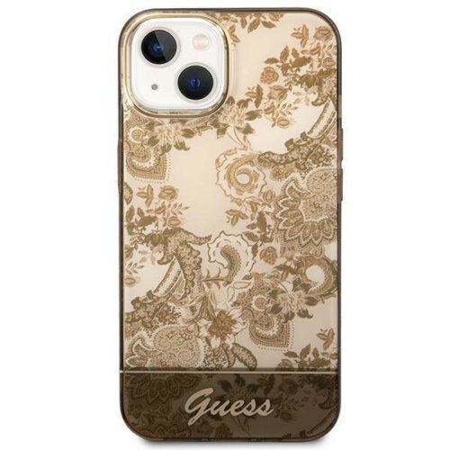 Guess GUHCP14MHGPLHC iPhone 14 Plus 6.7" okkersárga keménytok Porcelán kollekció - Image 2