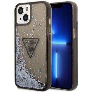 Guess GUHCP14MLFCTPK iPhone 14 Plus 6.7" fekete keménytok folyékony Glitter Palm kollekció