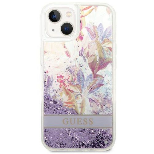 Guess GUHCP14MLFLSU iPhone 14 Plus 6.7" lila keménytok Flower Liquid Glitter - Image 2