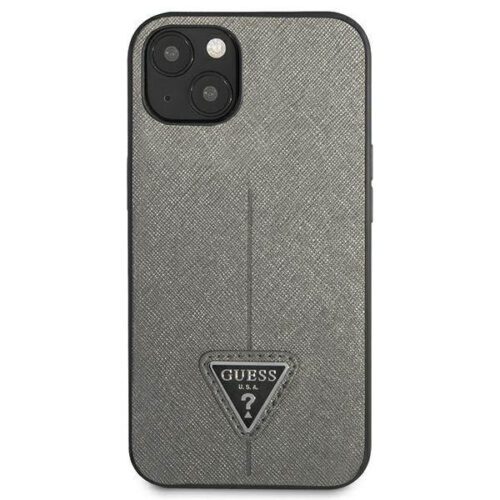 Guess GUHCP14MPSATLG iPhone 14 Plus 6.7" ezüst keménytok SaffianoTriangle Logó - Image 2