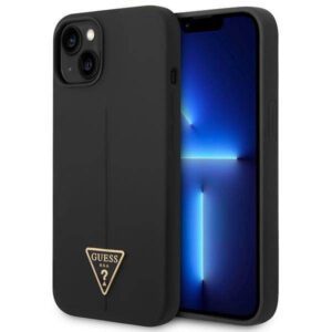 Guess GUHCP14MSLTGK iPhone 14 Plus 6.7" fekete keménytok szilikon háromszög