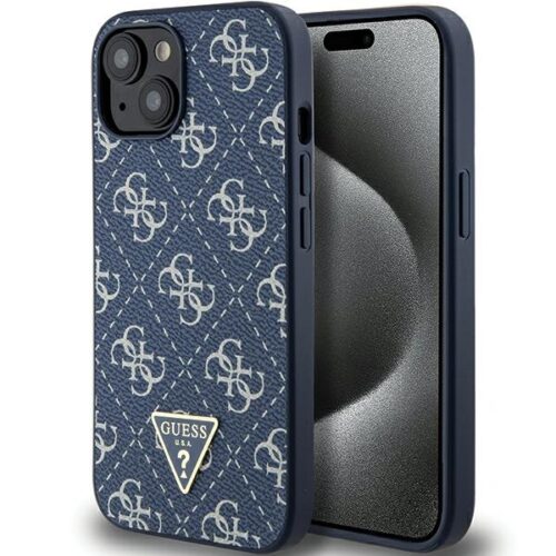 Guess GUHCP15MPG4GPB iPhone 15 Plus 6.7" kék keménytok 4G háromszög fém logóval