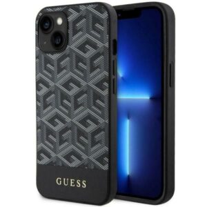Guess GUHMP14MHGCFSEK iPhone 14 Plus 6.7" fekete keménytok GCube Stripe MagSafe