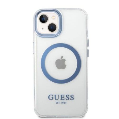 Guess GUHMP14MHTRMB iPhone 14 Plus 6.7" kék keménytok Fém körvonalú Magsafe tok - Image 2