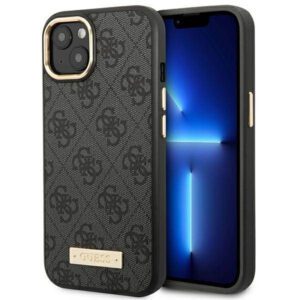 Guess GUHMP14MU4GPRK iPhone 14 Plus 6.7" fekete keménytok 4G Logo Plate MagSafe