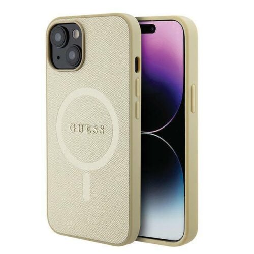 Guess GUHMP15MPSAHMCB iPhone 15 Plus 6.7" arany keménytok Saffiano MagSafe Saffiano MagSafe