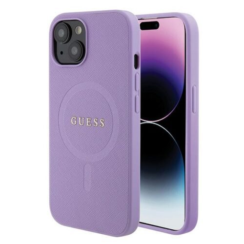 Guess GUHMP15MPSAHMCU iPhone 15 Plus 6.7" lila keménytok Saffiano MagSafe