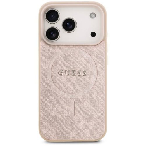 Guess Saffiano klasszikus logós MagSafe tok iPhone 17 Pro rózsaszínhez - Image 2