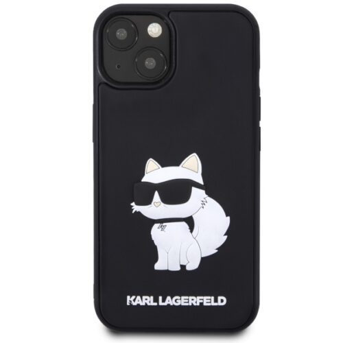 Karl Lagerfeld KLHCP14M3DRKHNK iPhone 14 Plus 6.7" fekete keménytok gumi Choupette 3D - Image 2