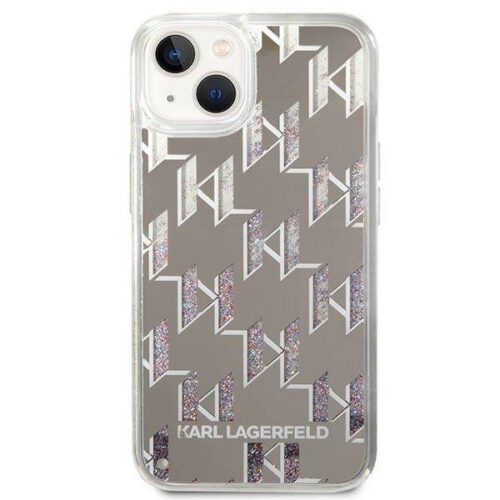 7" keménytok ezüst folyékony Glitter Monogram ezüst