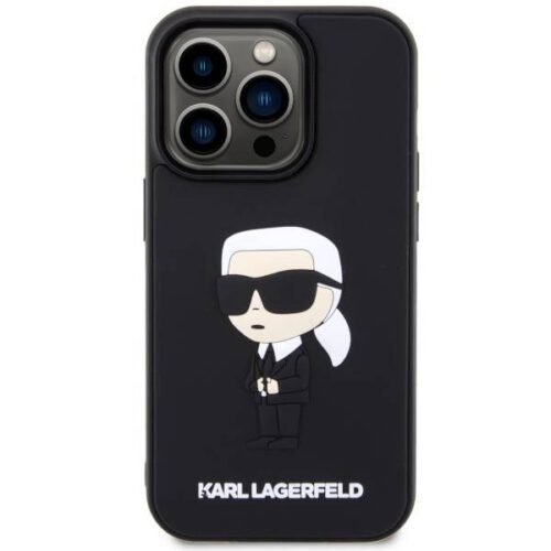Karl Lagerfeld KLHCP14X3DRKINK iPhone 14 Pro Max 6.7" fekete keménytok Gumiból készült ikonikus 3D keménytok - Image 2