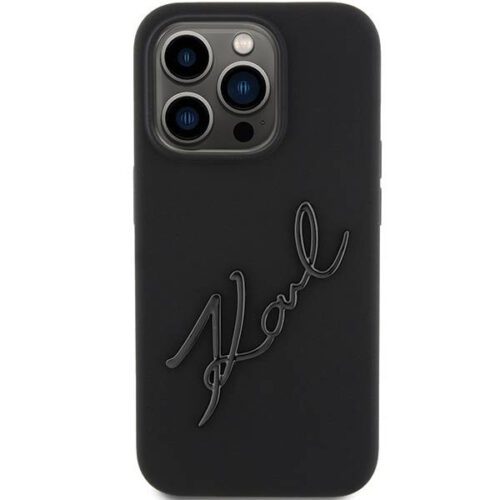 Karl Lagerfeld KLHCP15LSKSBMCK iPhone 15 Pro 6.1" fekete keménytok szilikon Karl Script szilikon - Image 2