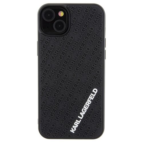 Karl Lagerfeld KLHCP15M3DMKRLK iPhone 15 Plus 6.7" fekete keménytok 3D gumi többszörös logóval - Image 2