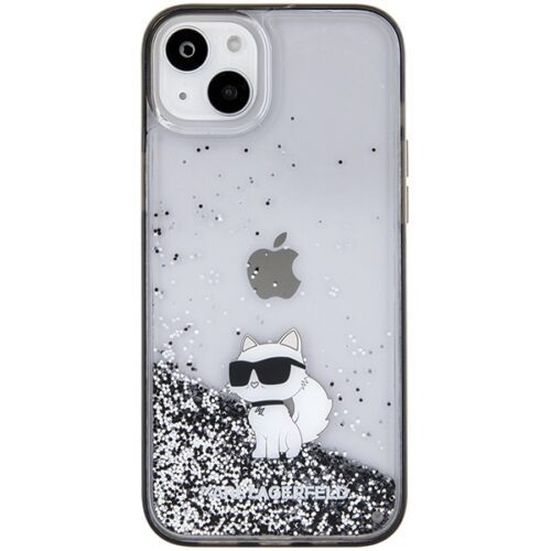 Karl Lagerfeld KLHCP15MLKCNSK iPhone 15 Plus 6.7" átlátszó keménytok folyékony Glitter Choupette - Image 2