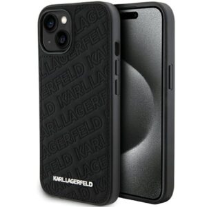 Karl Lagerfeld KLHCP15MPQKPMK iPhone 15 Plus 6.7" fekete keménytok steppelt K minta