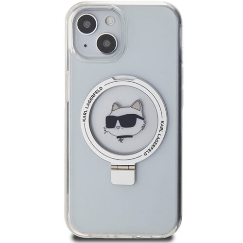 Karl Lagerfeld KLHMP15MHMRSCHH iPhone 15 Plus 6.7" fehér keménytok gyűrűs állvány Choupette Head MagSafe - Image 2