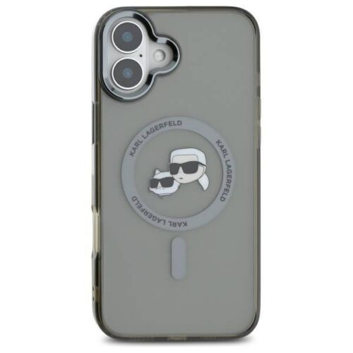 Karl Lagerfeld KLHMP16MHLSKCK iPhone 16 Plus 6.7" fekete keménytok IML fém Karl&Choupette fej - Image 2