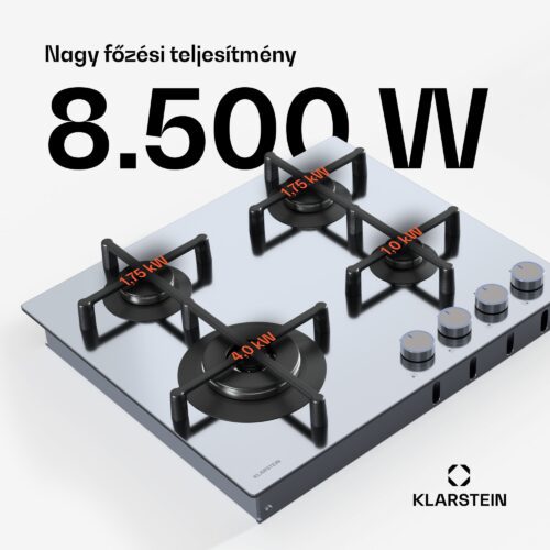 Klarstein Illuminosa 4 gáz főzőlap 4 égő Sabaf rozsdamentes acél égő - Image 4