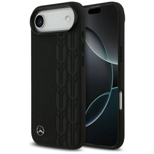 Mercedes Leather Laurel Leaves MagSafe tok iPhone Airhez Fekete
