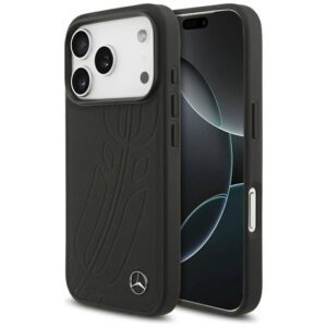 Mercedes bőr nagy Laurel Leave MagSafe tok iPhone 17 Pro fekete
