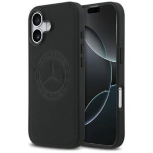 Mercedes bőr vintage logós MagSafe tok iPhone 17 fekete