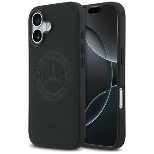 Mercedes bőr vintage logós MagSafe tok iPhone 17 fekete