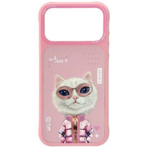 Nimmy Cool&Cute 2.0 Cat tok iPhone 17 Pro Max készülékhez rózsaszínű
