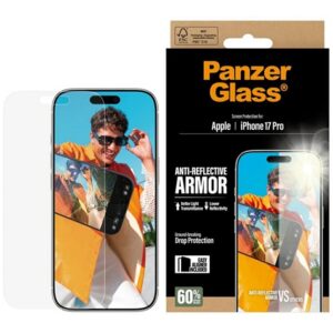 PANZERGLASS ANTI-REFLECTIVE ARMOR EASYALIGNER képernyővédő üveg (tükröződésmentes + segédkeret) ÁTLÁTSZÓ Apple iPhone 17 Pro