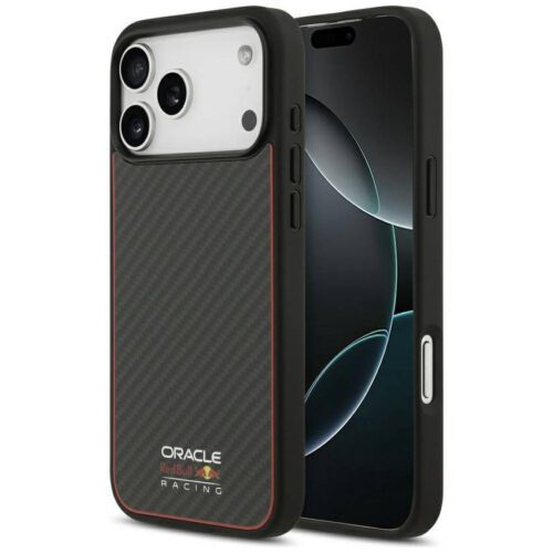 Red Bull Kevlar Logo Matt MagSafe tok iPhone 17 Pro Max-hoz fekete