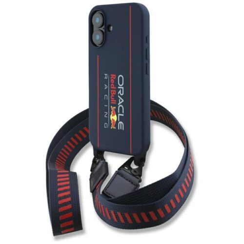 Red Bull RBHMP16S24SISOLRV iPhone 16 6.1" keménytok szilikon pánt és függőleges logó MagSafe navy