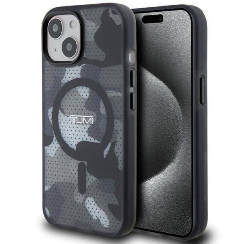 Tumi TUHMP15STCAMK Frosted Camo Print MagSafe-kompatibilis tok iPhone 15 - fekete