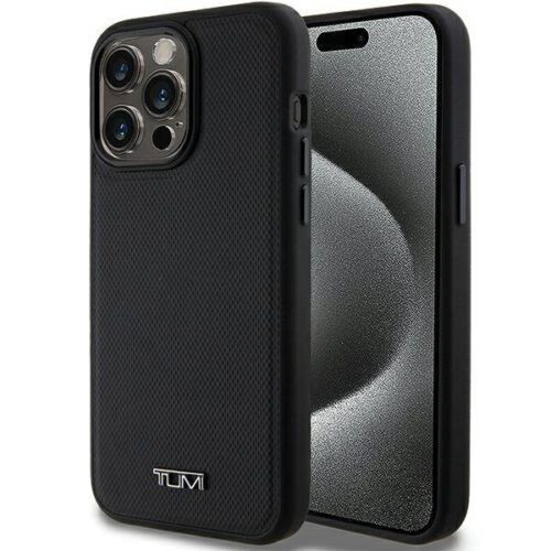 Tumi TUHMP15XRBAK Leather Ballistic Pattern MagSafe-kompatibilis tok iPhone 15 Pro Max - fekete