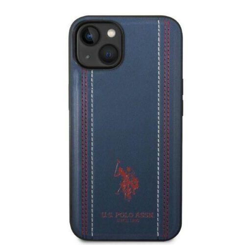 US Polo USHCP14MPFAV iPhone 14 Plus 6.7" tengerészkék Leather Stitch tok - Image 2