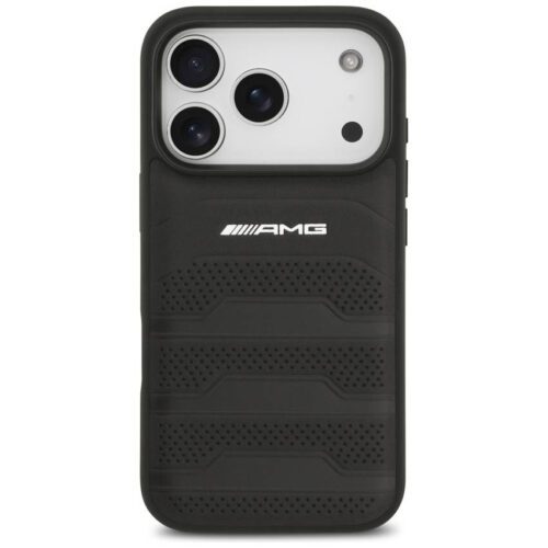 tok AMG bőr dombornyomott vonalak logó iPhone 17 Pro fekete - Image 2