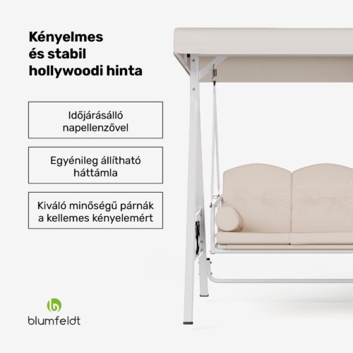 Blumfeldt GranSway hollywoodi hinta 3 üléses egyénileg állítható Porszórt acél Időjárásálló - Image 6