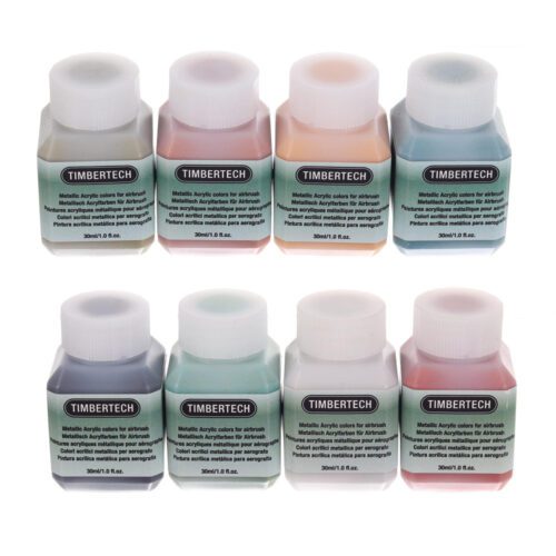 Fémes akrilfestékek airbrush festékszórókhoz 8 szín 8x30ml Fengda Timbertech - Image 2